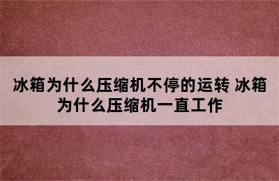 冰箱为什么压缩机不停的运转 冰箱为什么压缩机一直工作